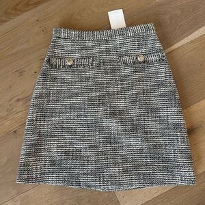 NWT 🤍 H&M Black and White Tweed Boucle Skirt | 0